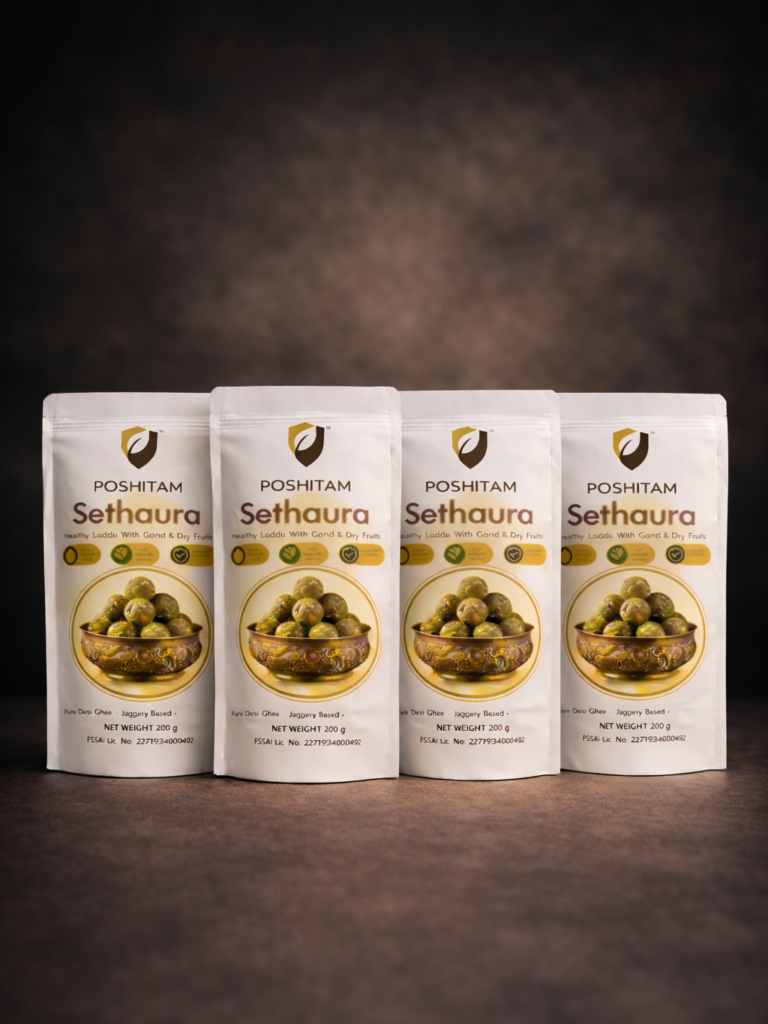 Home Poshitam Sethaura Packet - Healthy Gond Laddu with Dry Fruits & Jaggery - 250g Immunity Booster